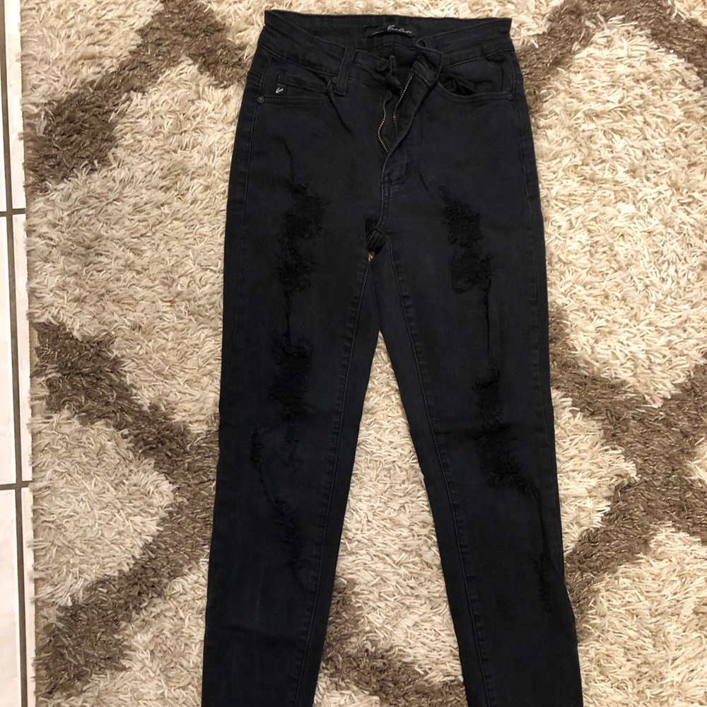 Black distressed KanCans